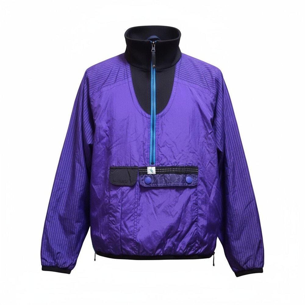 Purple Women's Ski Pullover Jacket with Contrast Zip